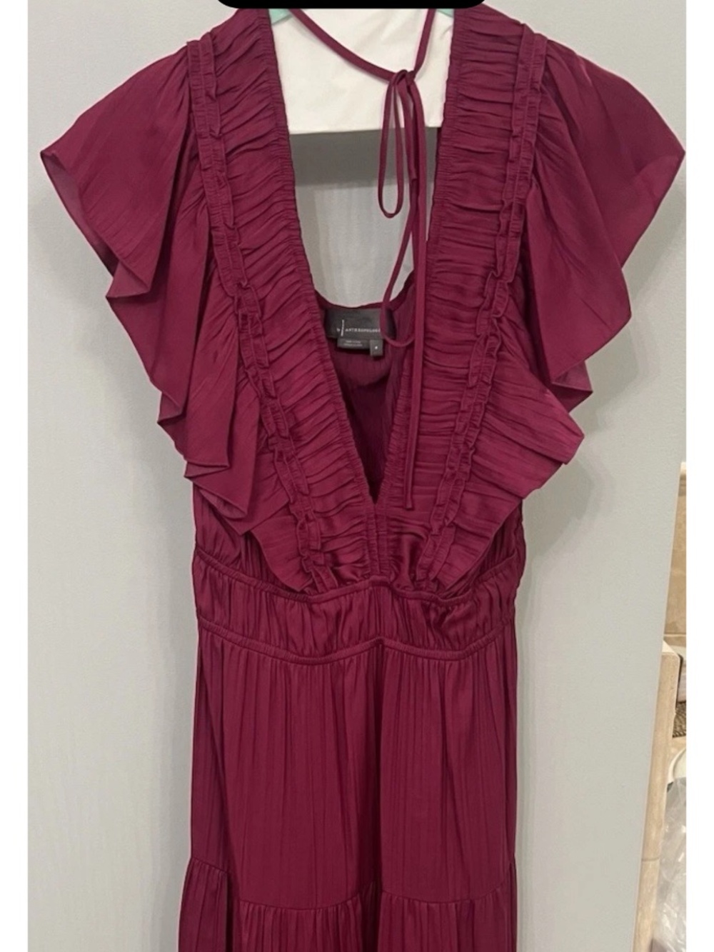 Anthropologie Multi Tier Raspberry Dress (Medium)